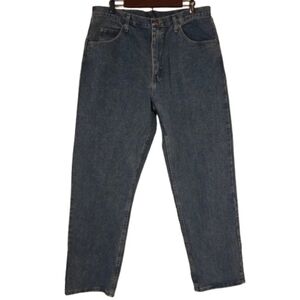 Wrangler Men's Relaxed Fit Denim Blue Jeans Size 38 x 32